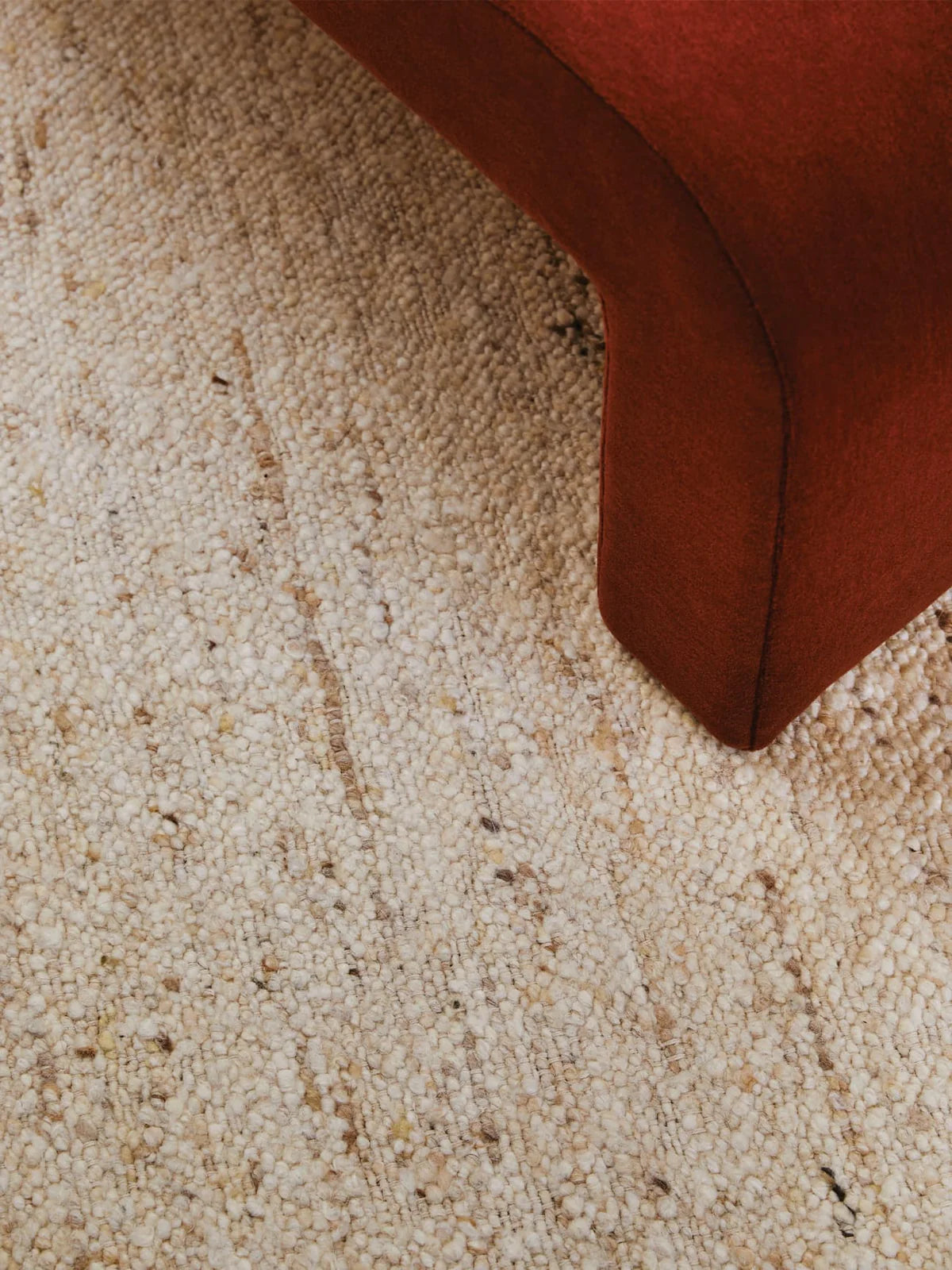 Birch Rug by Tribe Home – handwoven wool blend rug in soft neutral tones, perfect for adding warmth and texture to living rooms or bedrooms.