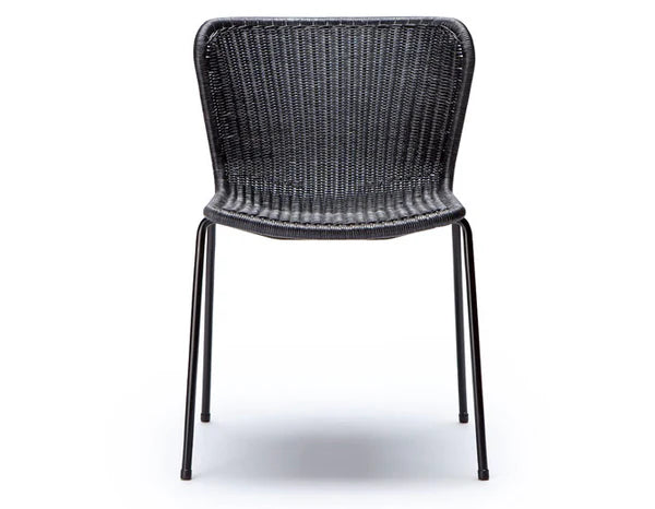 Set of 2 C603 Chairs – Black Frame / Charcoal Rattan (Ex-Display)