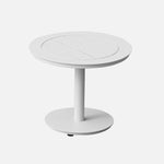 Carmen Outdoor Side Table in crisp white finish, ideal for patios and balconies.