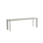 Deep etched stylish white outdoor bench with slim, contemporary profile