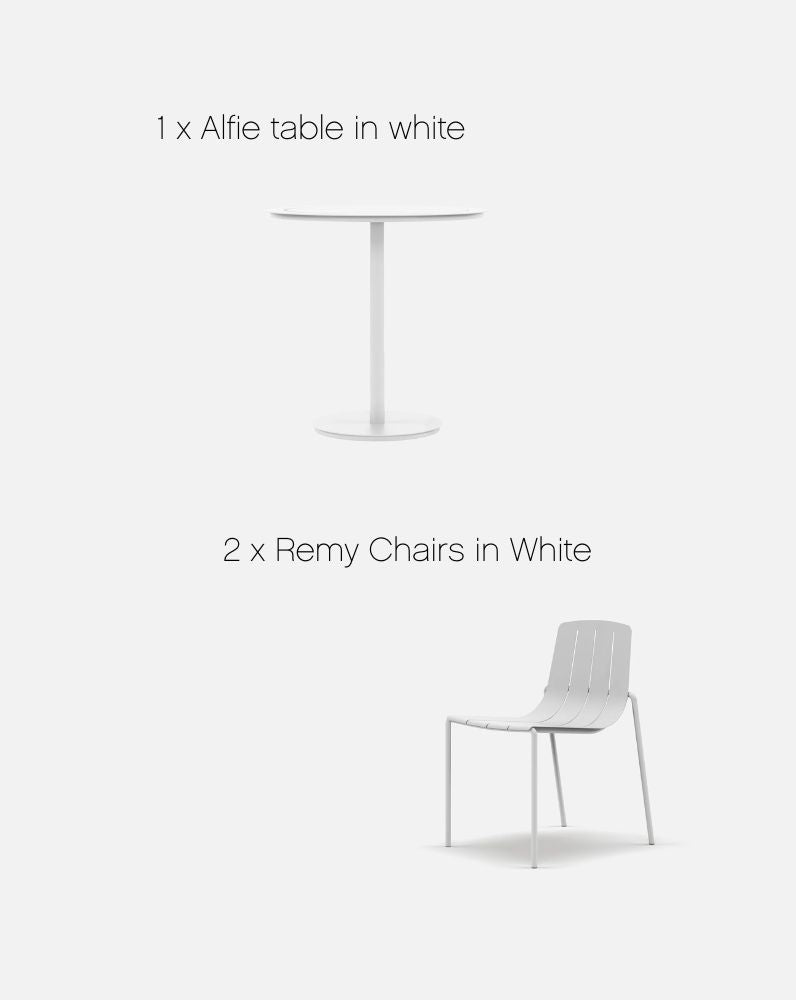 Alfie & Remy Outdoor Setting with 2 Dining in White