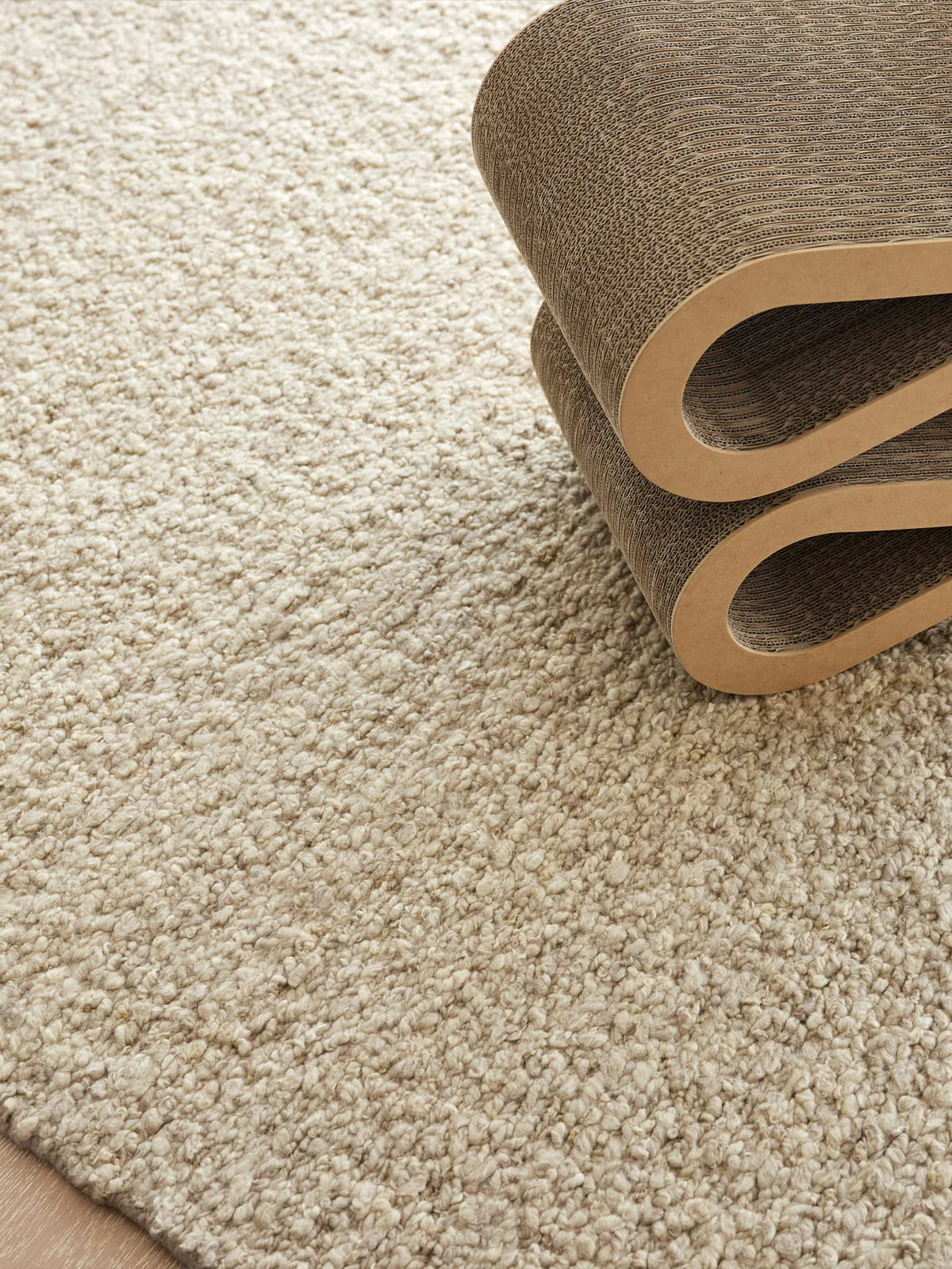 Roam Rug in Linen by Tribe Home from Franka – timeless, light-toned rug crafted in a durable wool blend with organic texture