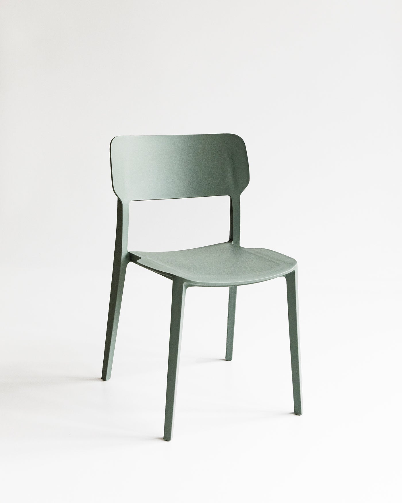 Alex Chair in Sage – stylish plastic dining chair for indoor and outdoor use. An affordable design that suits modern homes and casual settings.