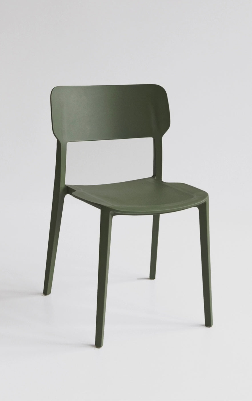 Video showcasing Alex Chairs in multiple colours – lightweight, stackable plastic dining chairs for indoor and outdoor use. Designed for comfort, durability, and everyday living.