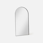 Full view of the black Archie Arch Mirror with deep etched metal frame