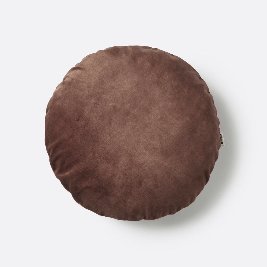 Electra Velvet Round Cushion Cover – Chocolate