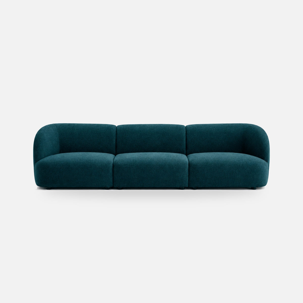 Calvin Sofa in Electra teal, three-seat configuration