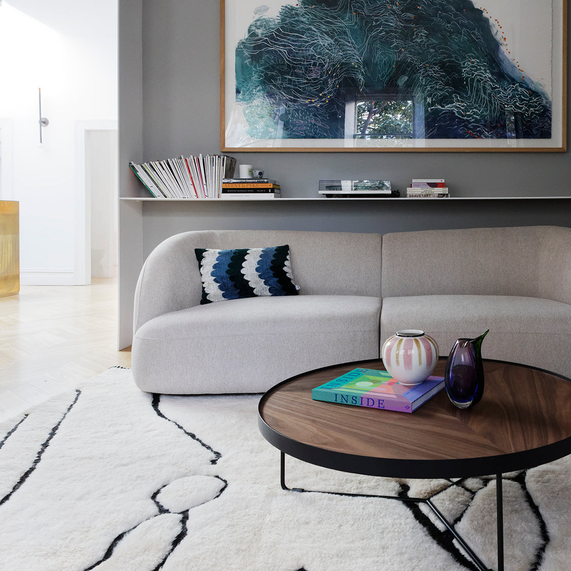 Calvin Sofa in Rove oatmeal, an alternate living room view