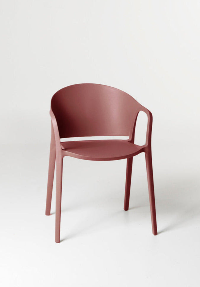 Deep etched pic of the Carla chair in Russet - Red coloured chair 