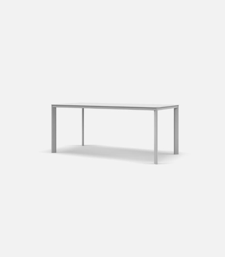 White outdoor dining table 