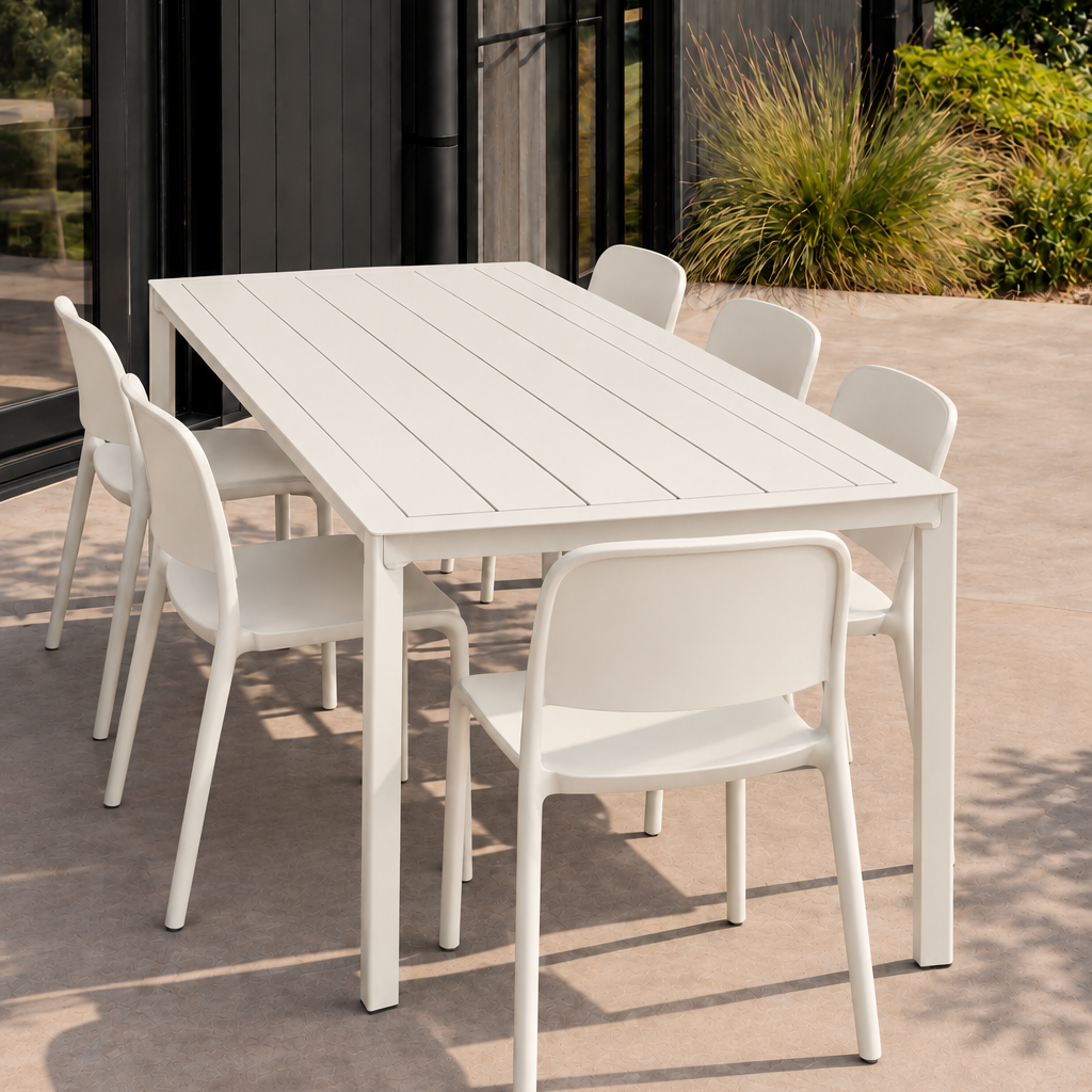 Estelle + Leni | 8 Seat Dining Set in White