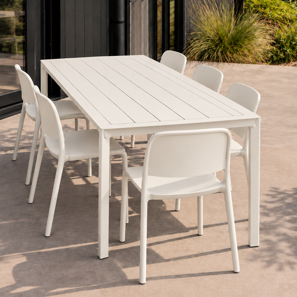 Estelle + Leni | 6 Seat Dining Set in White
