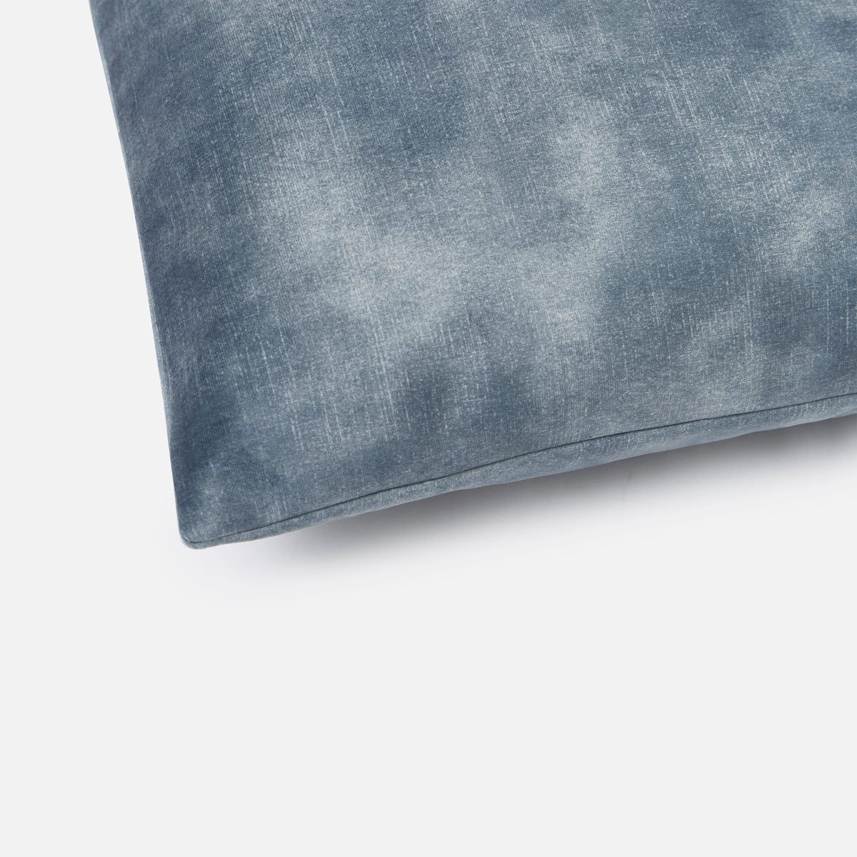 Close-up of the Electra Square Cushion in aqua velvet, showing the pile