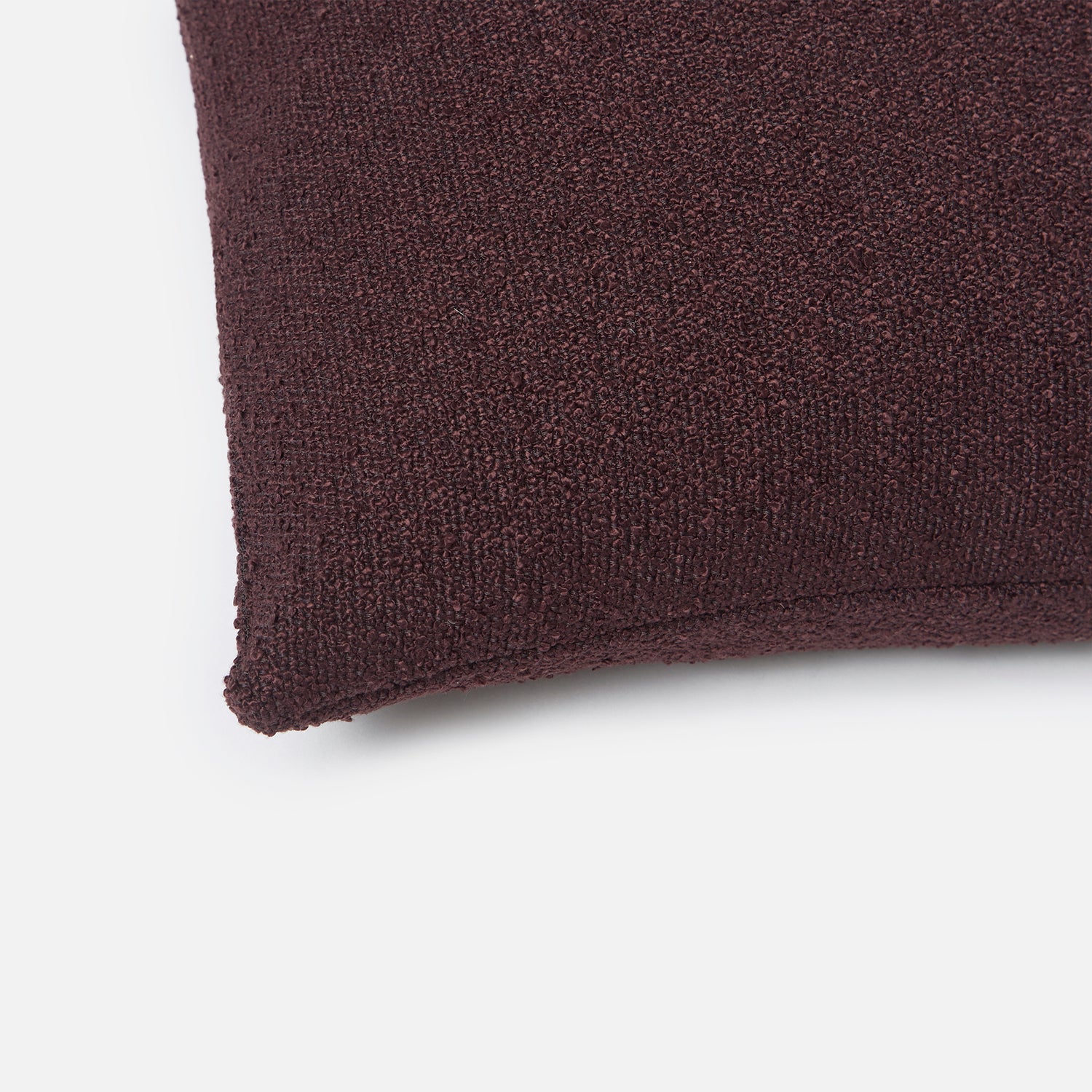 Rockwell Bouclé Lumbar Cushion Cover – Aubergine