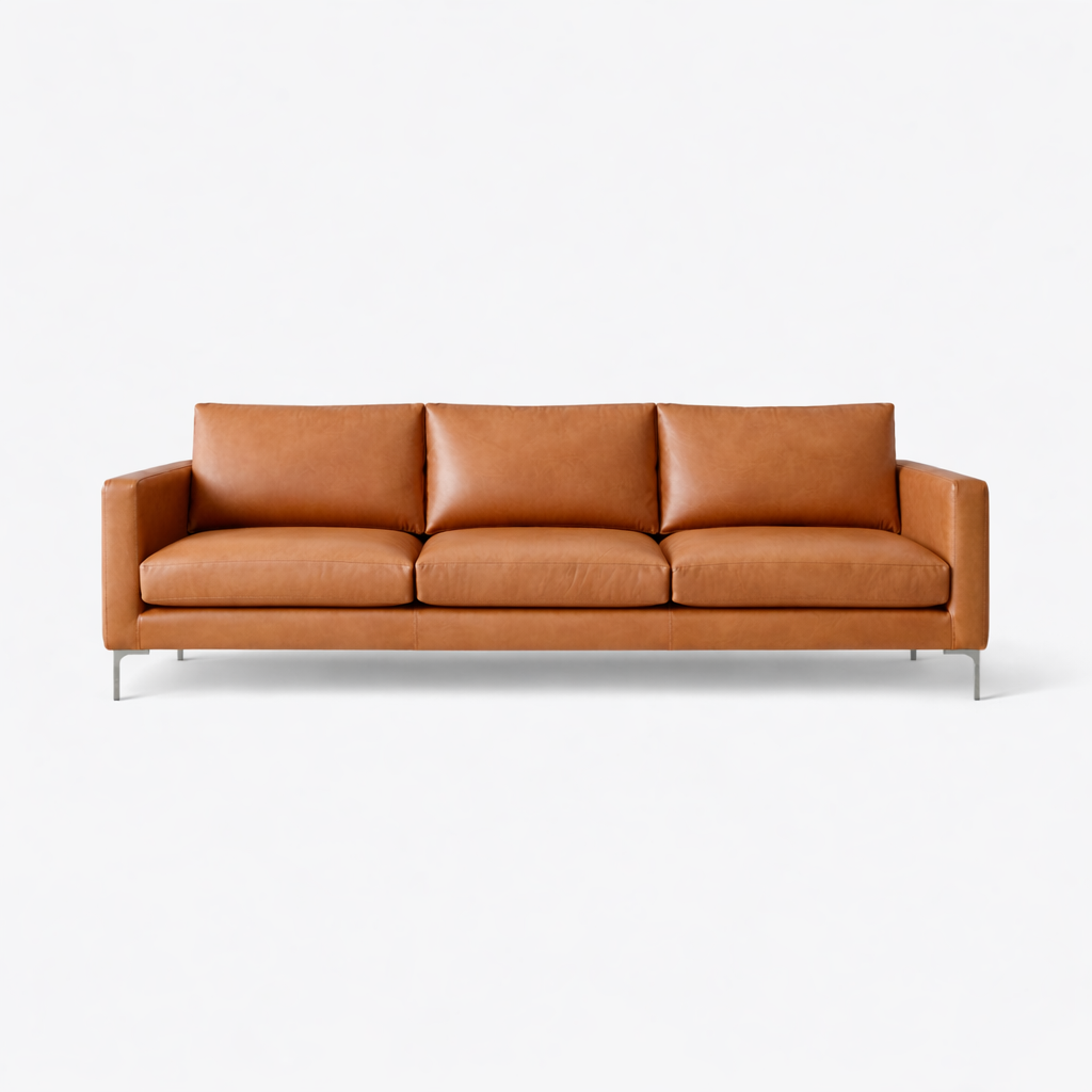 Fred 3 seat sofa in Tan Leather
