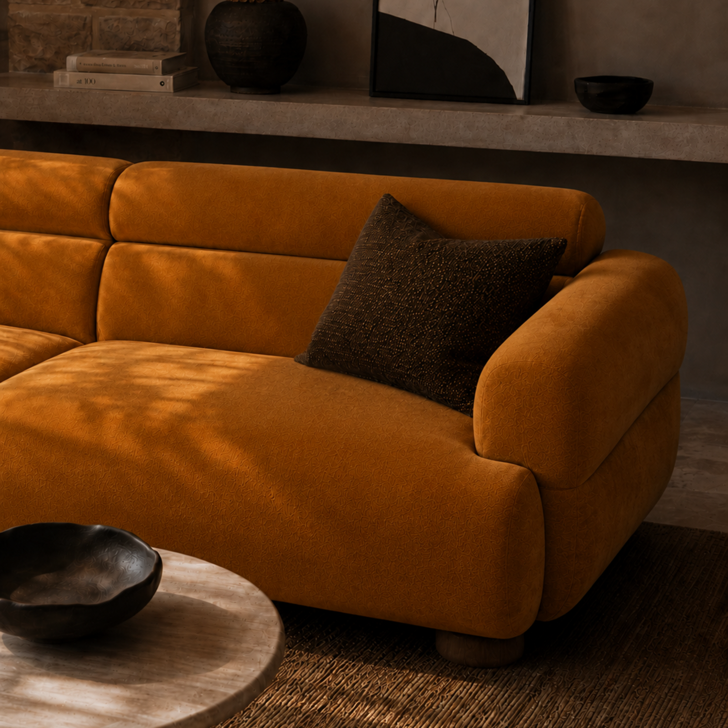 Harvey Sofa | Electra Fabric in Amber