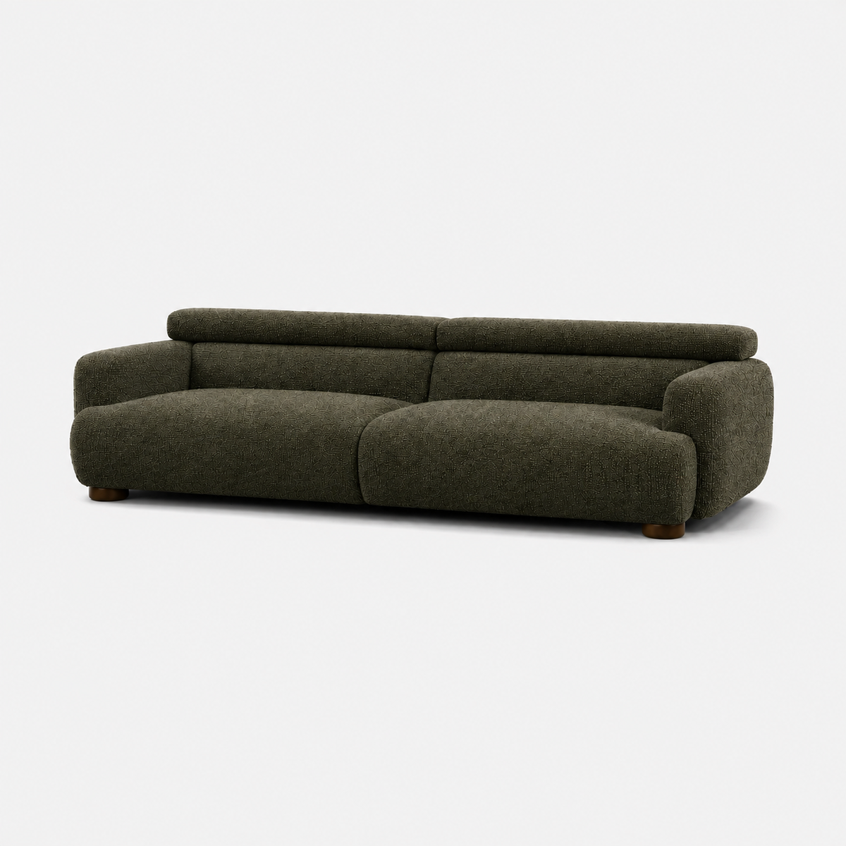 Harvey Sofa in Rockwell fabric, Ivy, a deep three-seat sofa