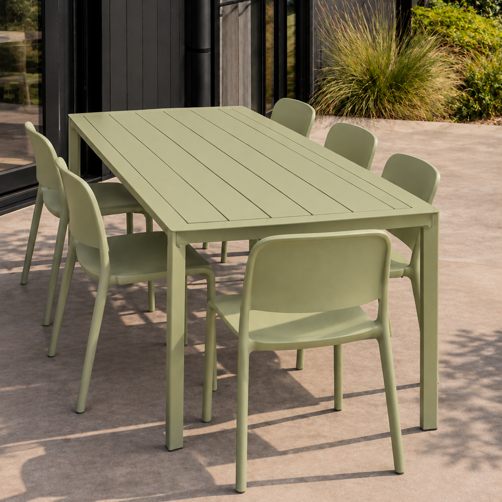 Estelle + Leni | 8 Seat Dining Set in Matcha