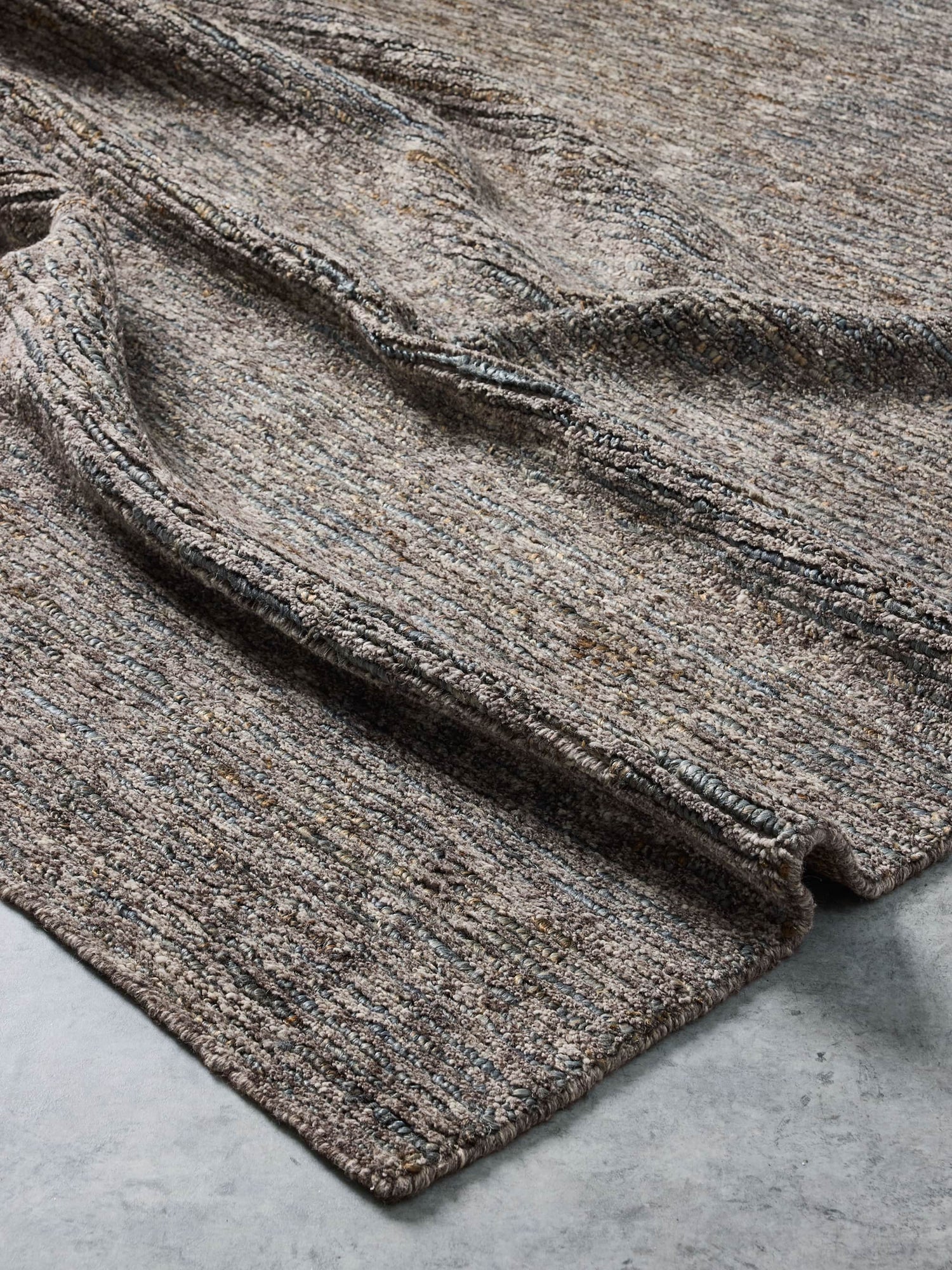 Modern charcoal area rug with wool and jute mix – Peru design by Tribe Home