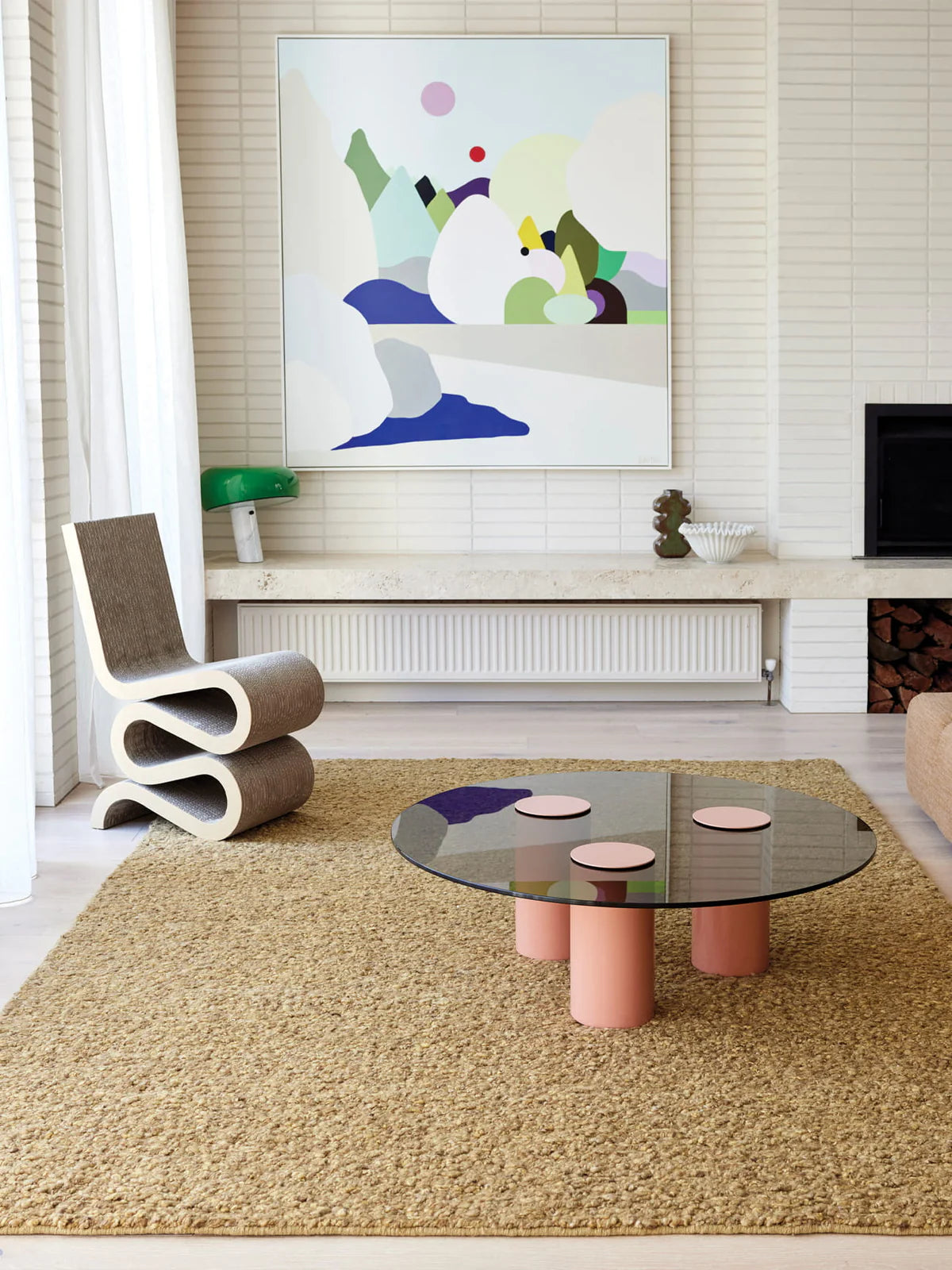 Tribe Home Roam Rug Crocodile Colourway – earthy green-toned rug with handwoven texture, perfect for grounding a neutral palette