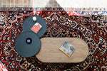  Sia Black Nesting Tables paired with walnut finish – mix and match nesting tables for flexible styling