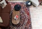 Sia Nesting Table set featuring Walnut Oval paired with Black Medium and High sizes – mix-and-match nesting tables with contrasting finishes