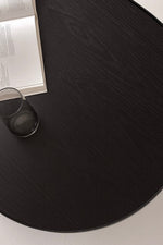 Rounded edged oval table in black