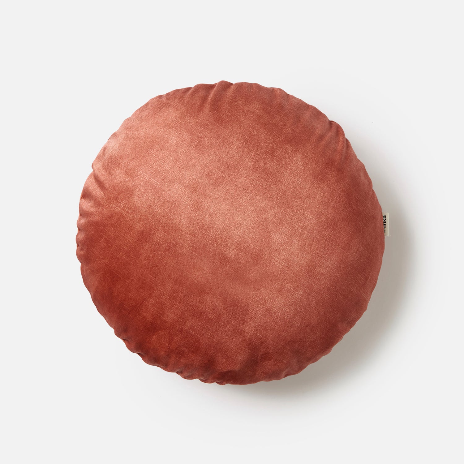Old rosa round cushion, plush velvet texture for cozy home decor