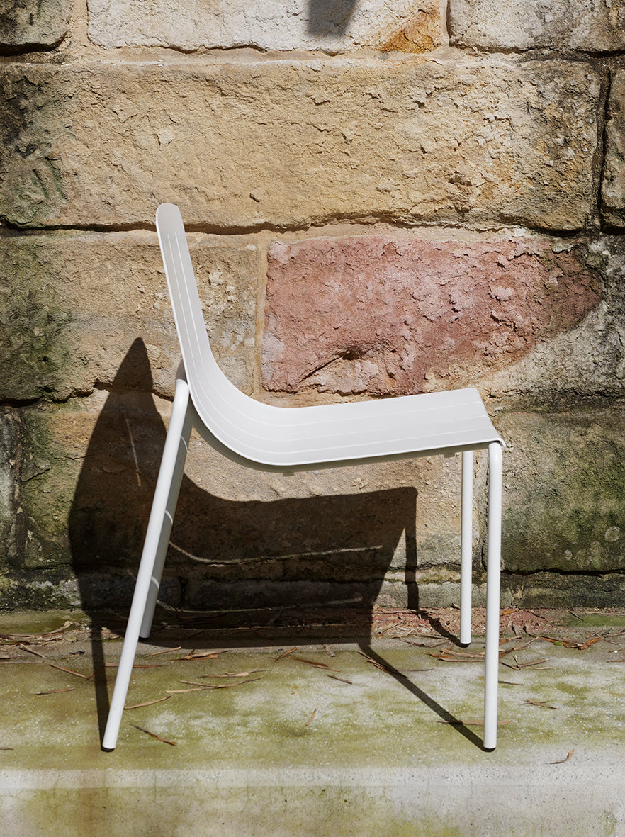Stylish outdoor furniture – white Remy dining chair for alfresco dining