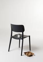 Close-up of the Black Alex Chair – functional, affordable design with a clean profile and all-weather finish.