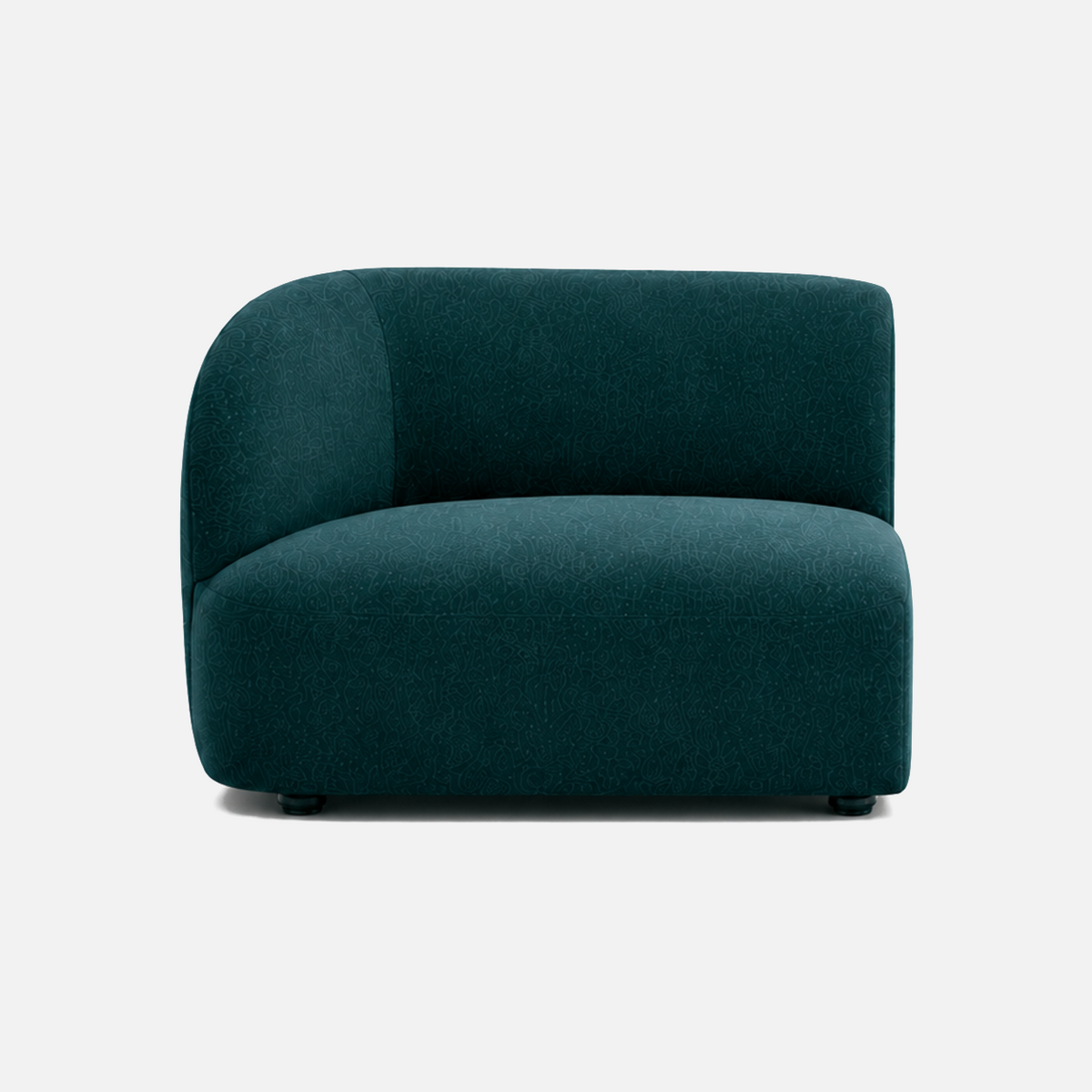 Calvin Sofa left-arm end module in Electra teal