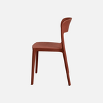 Nina Chair in Russet - stackable indoor outdoor dining chair side view | Franka