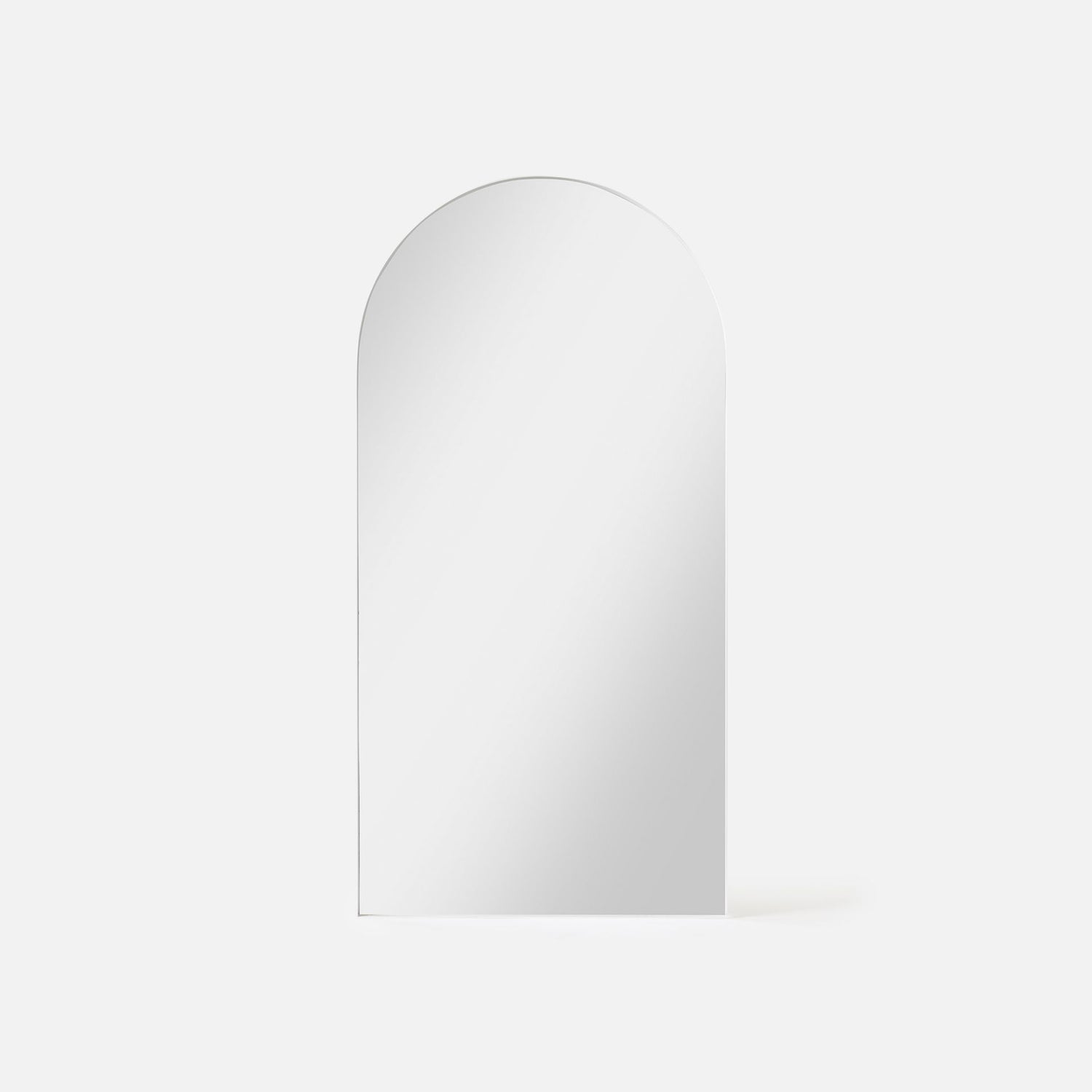 White Archie Arch Mirror – full length mirror with slim recessed frame
